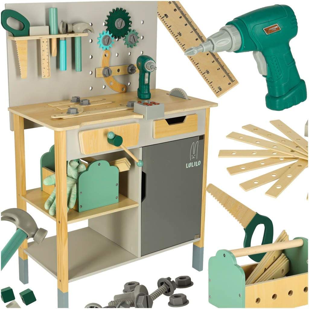 Trä Workshop DIY Set – Verktyg & Ljud, 86cm