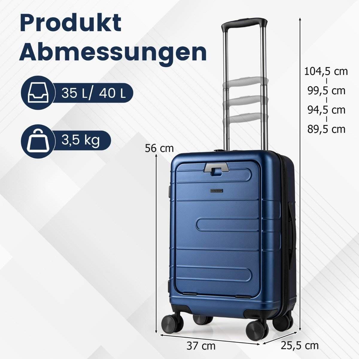 Expanderbar 20" PC Hardshell resväska med USB-port view 2