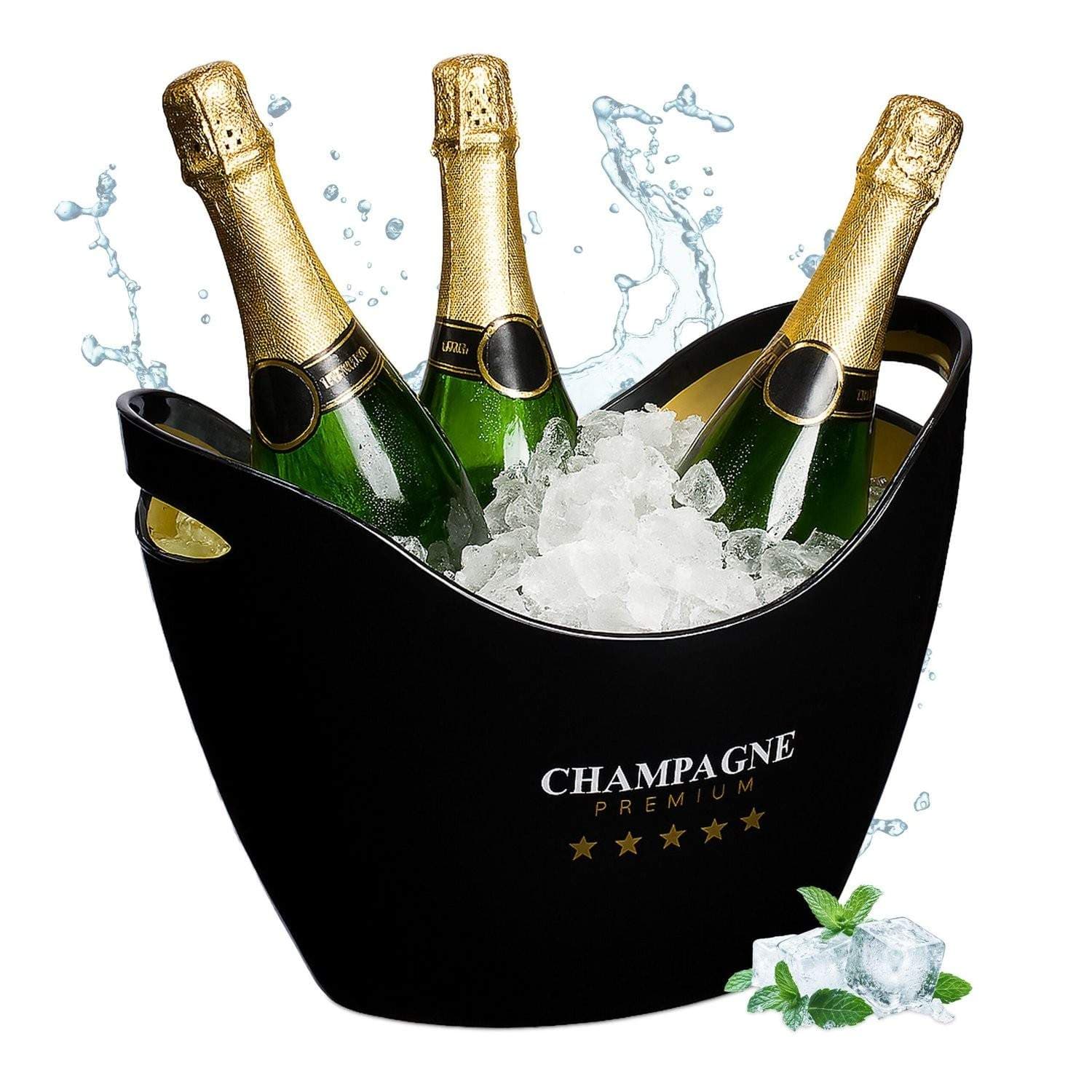 Champagneishink – 8L svart/guld dryckskylare