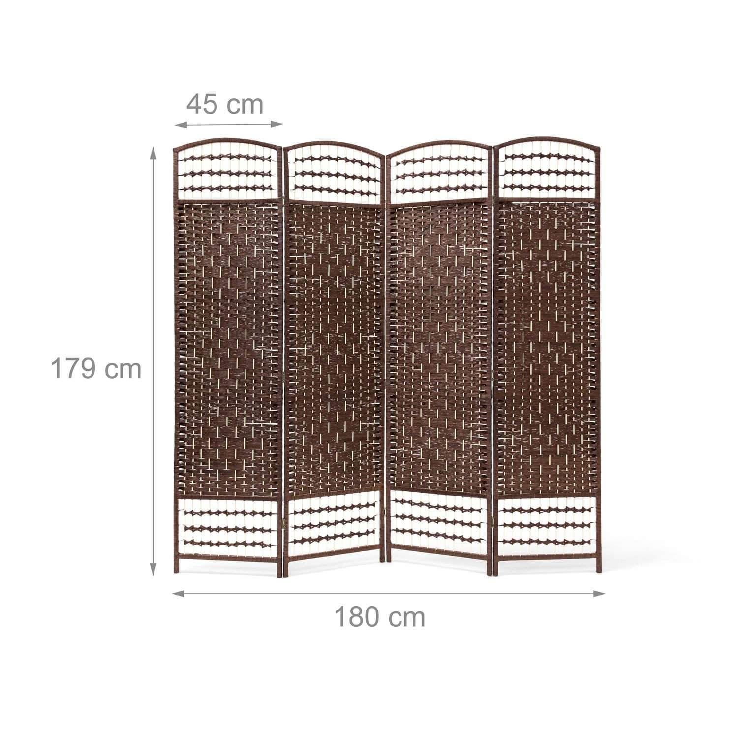 Rumsavdelare av trä – 4-panels sekretessskärm, brun view 2