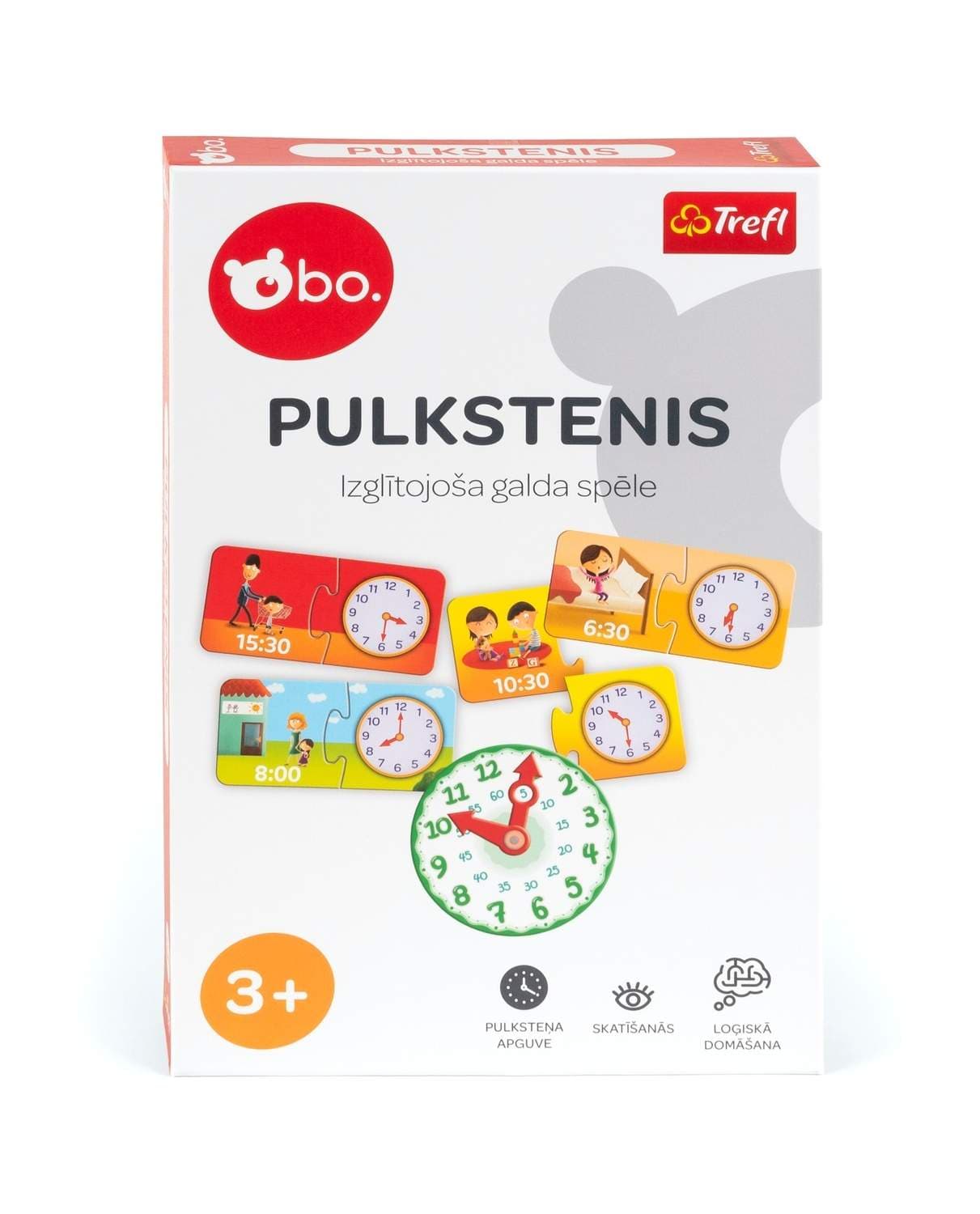 Bo. Pedagogiskt brädspel "Clock" (på lettiska språk.)