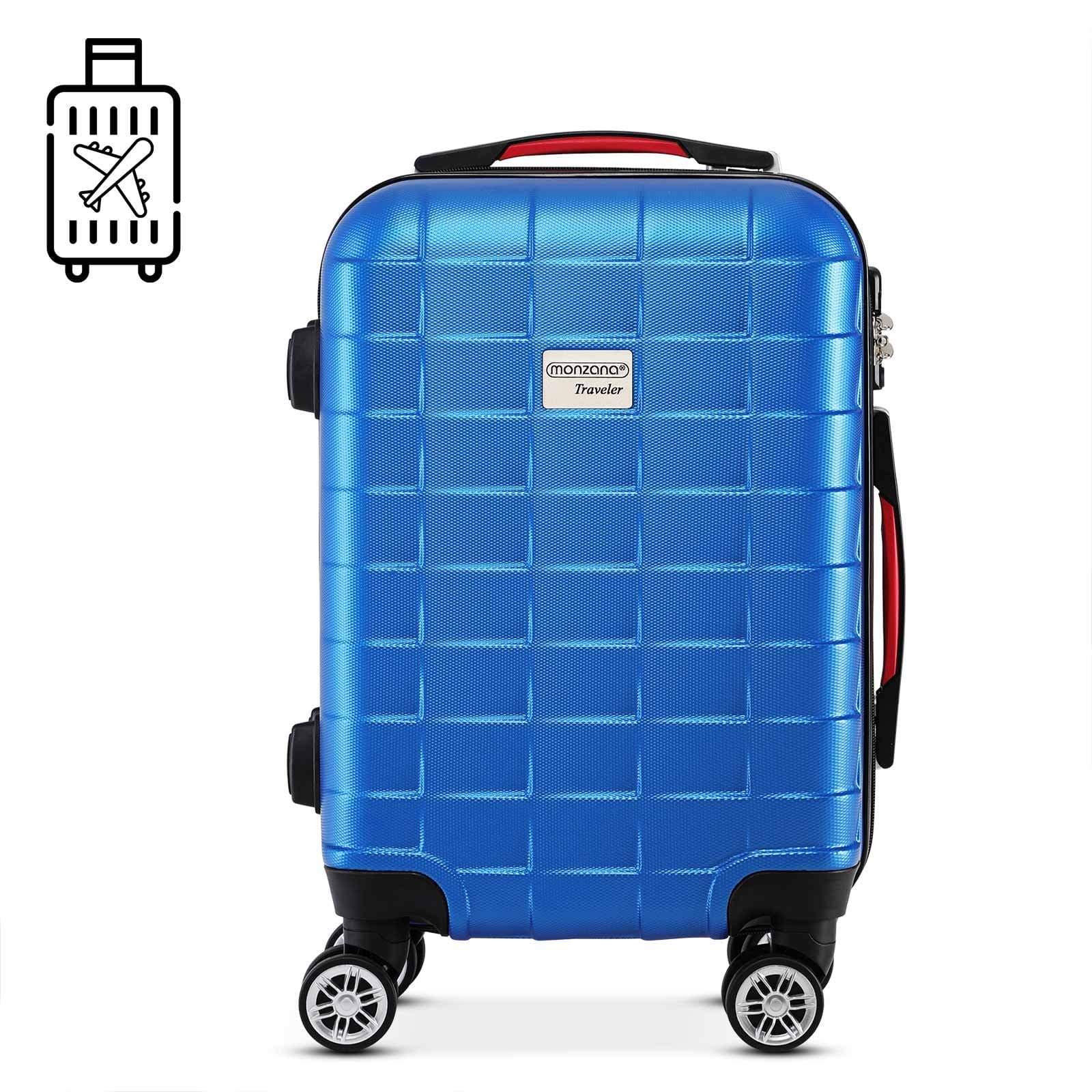 Hård resväska, blå, 40 l, spinnhjul, TSA-lås
