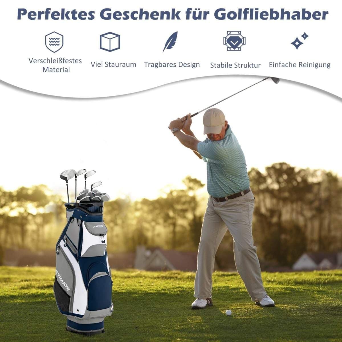 Lätt golfbag med 14 avdelare – Marinblå och grå