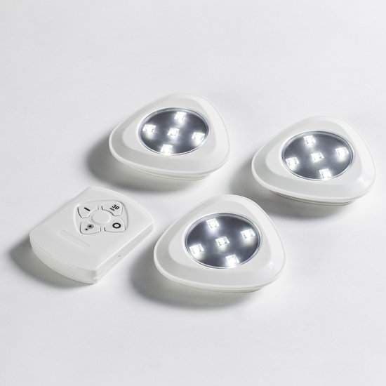 LED-spotlights med fjärrkontroll – 3-pack, trådlös belysning