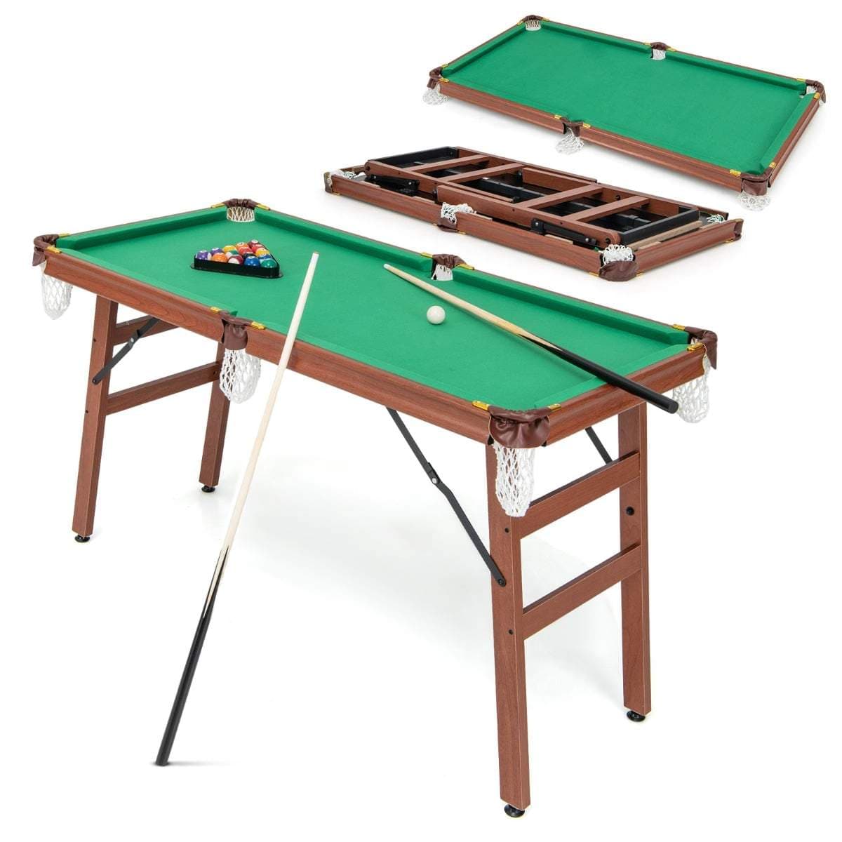 Hopfällbart biljardbordsset – kompakt, hållbart, 138 cm view 2