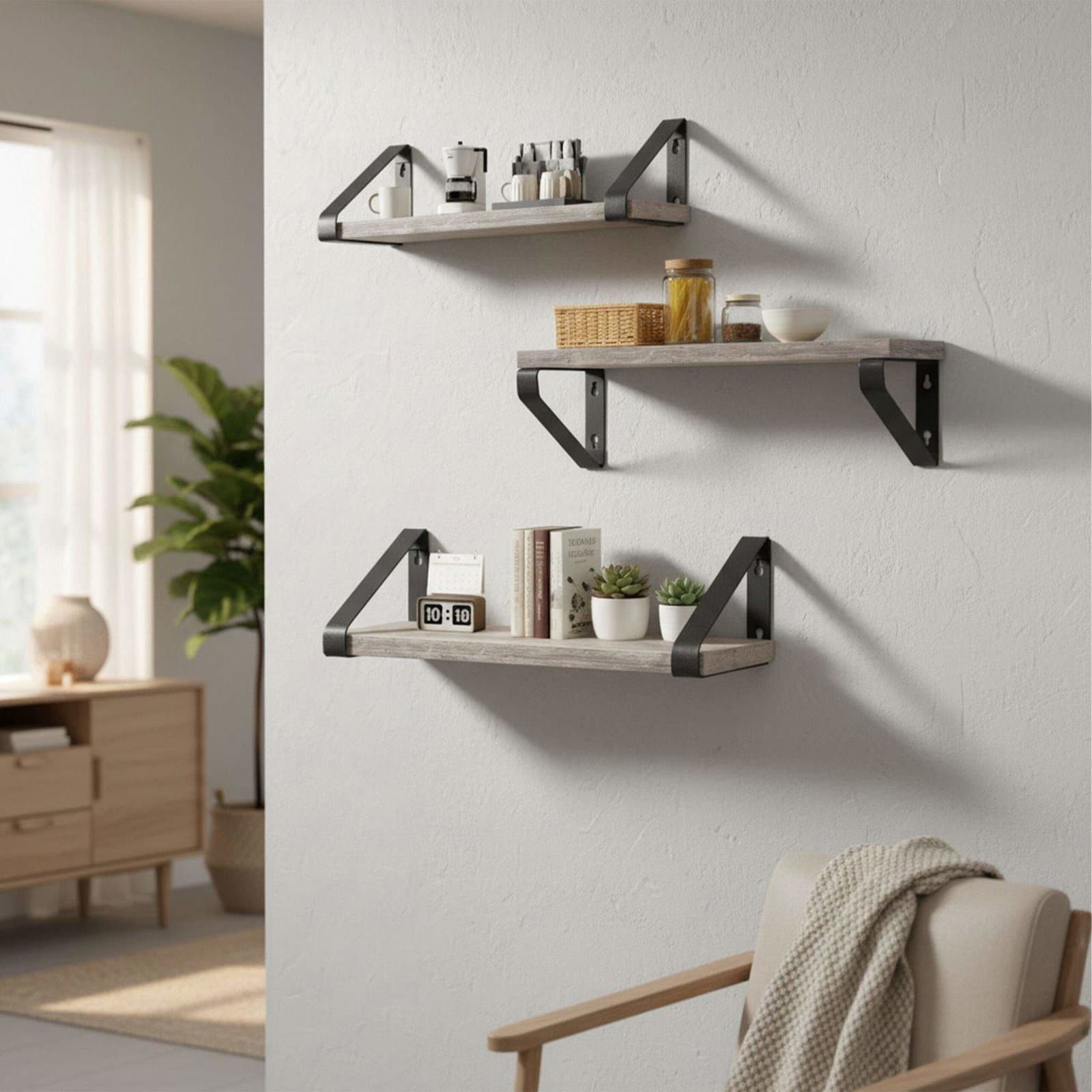 Vägghyllor – 3 storlekar för vardagsrum eller kök view 2