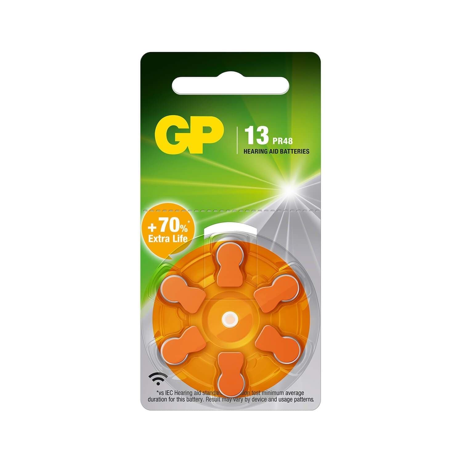 GP hörapparatbatteri ZA13/PR48 6-pack