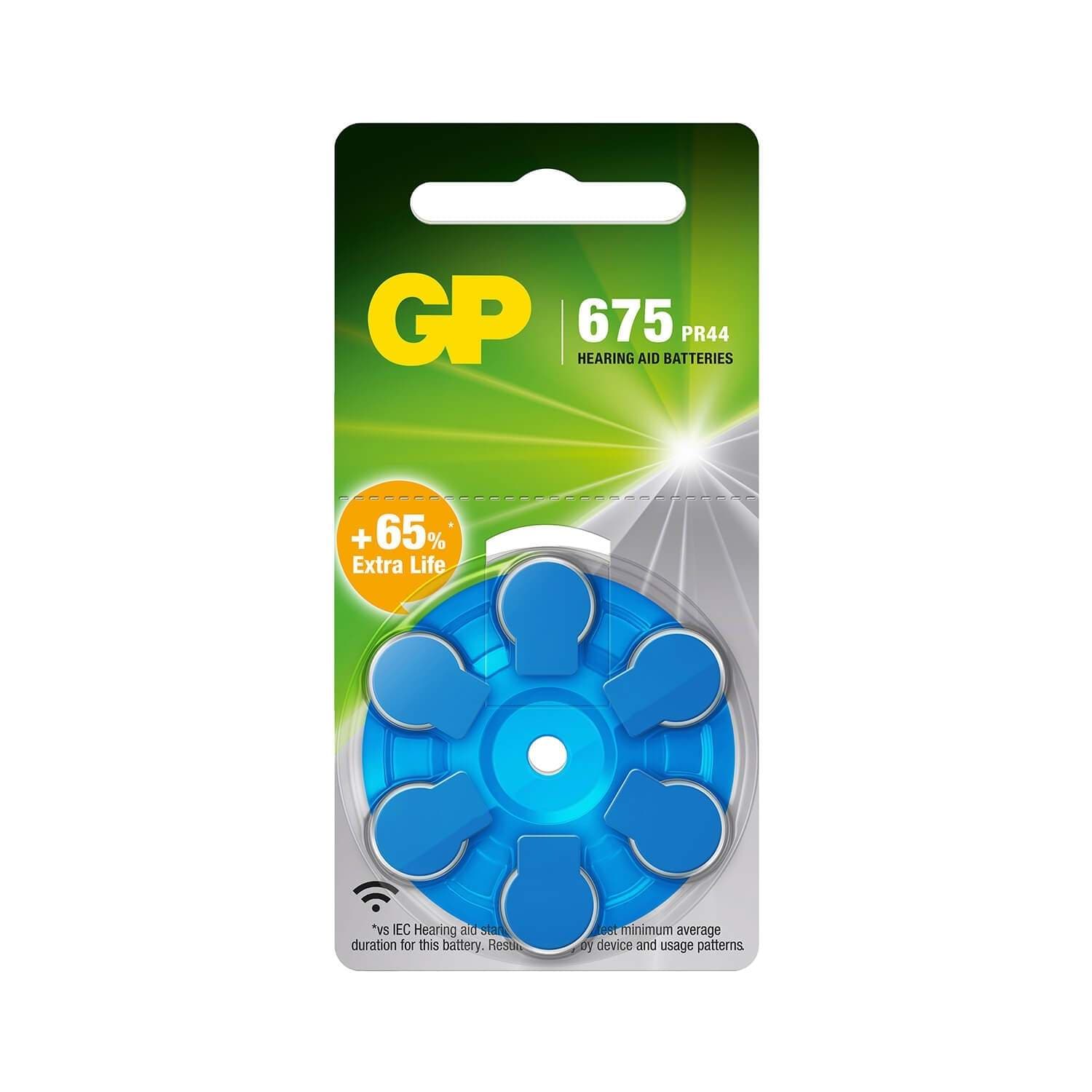 GP hörapparatbatteri ZA675/PR44 6-pack