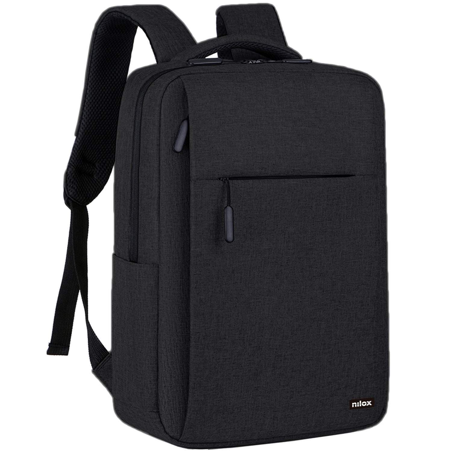Laptopryggsäck 15,6" Svart – Vattentålig, 3 fickor