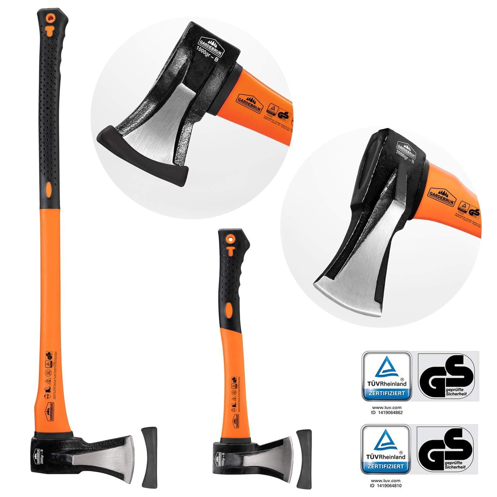Yxa och yxa – Kolstål, ergonomiskt grepp view 2
