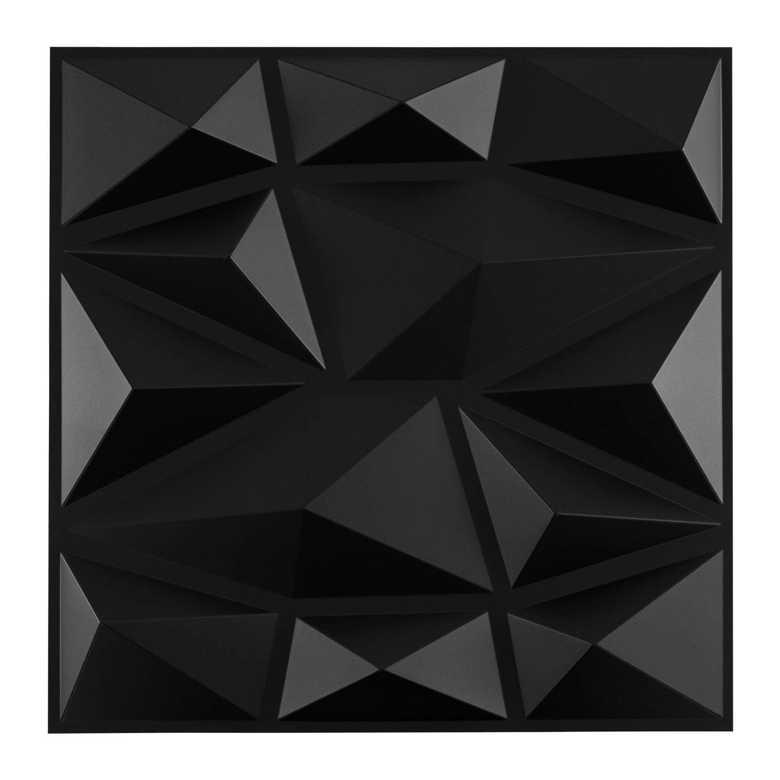 3D-diamantväggpaneler, svart PVC, 50-pack, 4,5 m² täckning