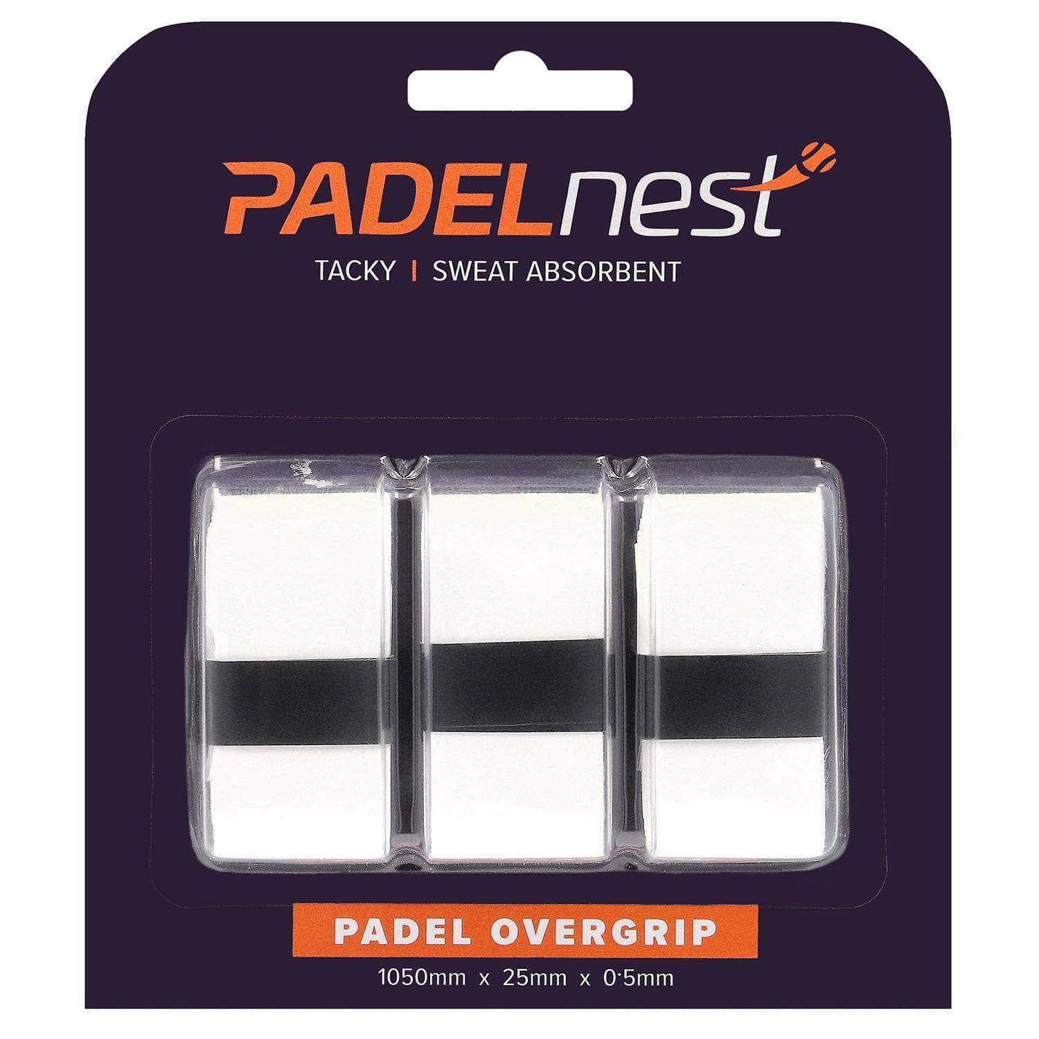Padelnest, 3x Overgrips - Tacky - Vit