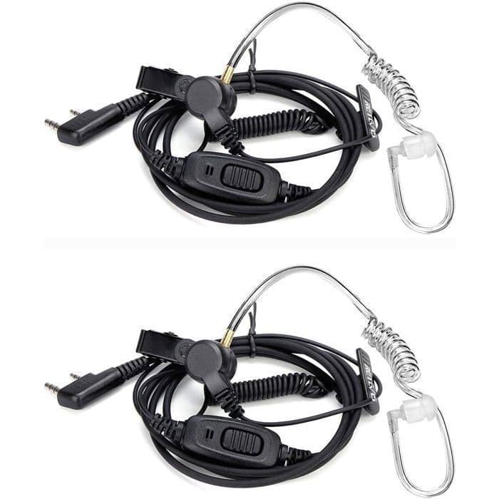 Retevis EEK009 Radio Örontelefon, 2 Pin, Radio Hörlurar med Mikrofon För BAOFENG JUCJET RT24 RT27 RT619 RT668 RT5R RT622 RT617 Kenwood