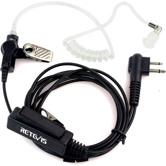 Retevis Hörsnäcka Talkie Walkie 2 Pins Hörlurar Akustisk Tub Öronpropp Kompatibel med Motorola CP040 GP2000 HYT-TC500 MAG One A8