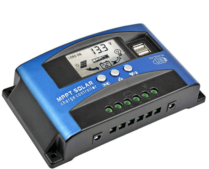 Solcellsregulator MPPT 60A, för solpaneler och strömföring, 2xUSB, urladdningsskydd