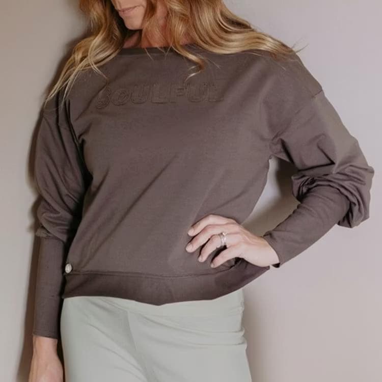 Tröja Sweater Puff "Soulful" Plum Truffle - Soul Factory