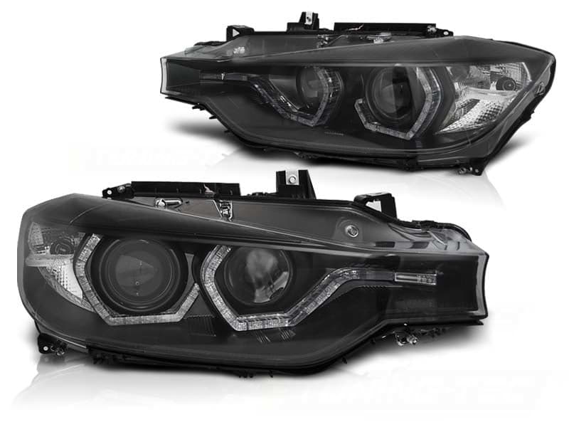 Strålkastare varselljus BMW F30/F31 10 11 - 05 15 ANGEL EYES LED SVART DRL