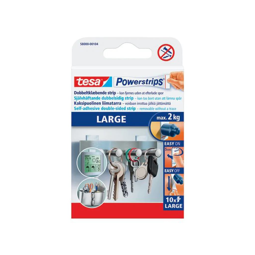 Tesa Powerstrips Dubbelhäftande Strips Large, 10-pack