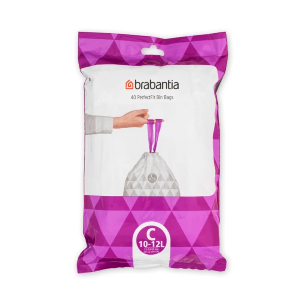 Avfallspåsar Brabantia PerfectFit C, 10-12 l Dispenser, 40 p