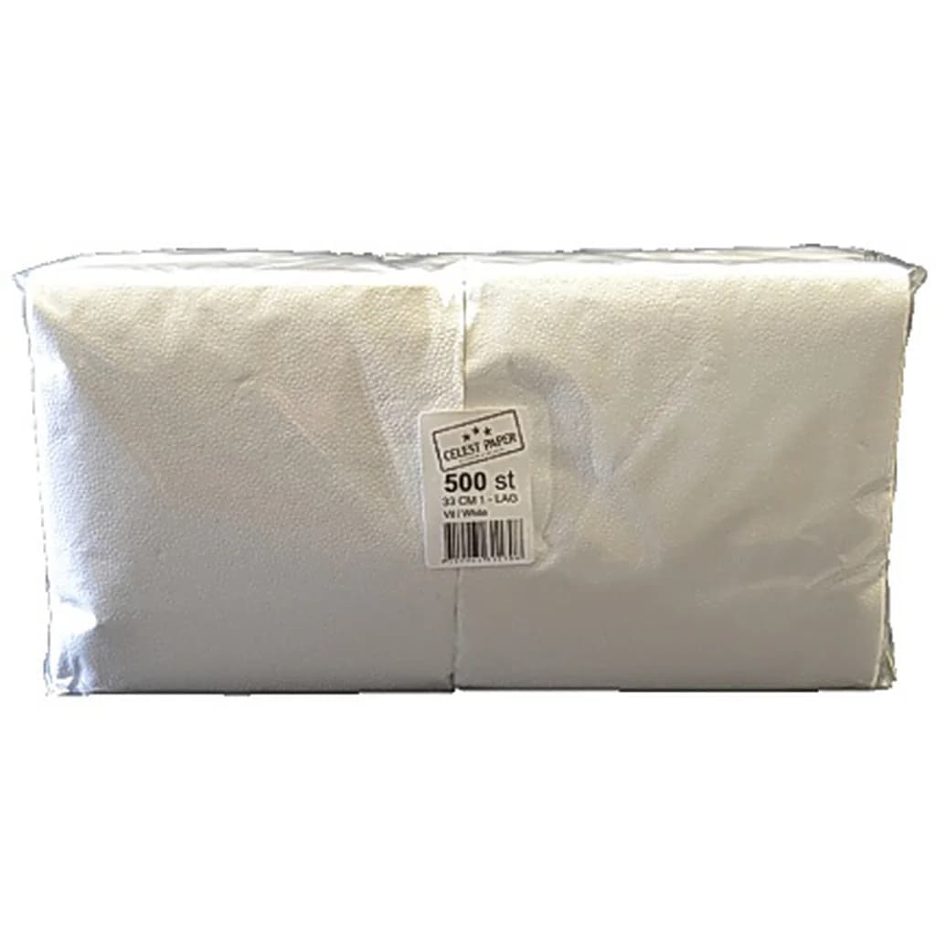 Servett 1-lags 33x33 cm vit, 600 st