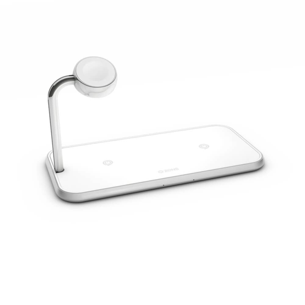 Trippel Aluminium Trådlös Qi Laddare till Apple Watch Vit