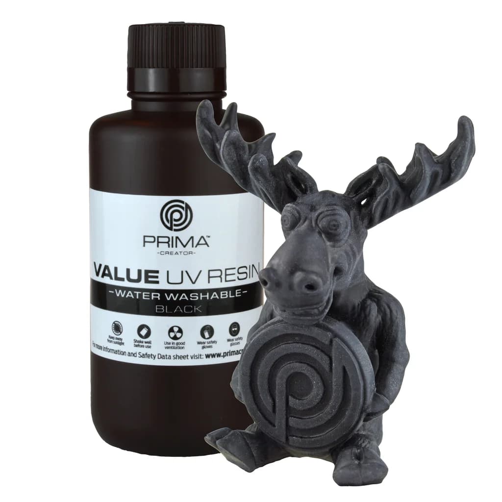 PrimaCreator Value Water Washable UV Resin - 500ml - Svart
