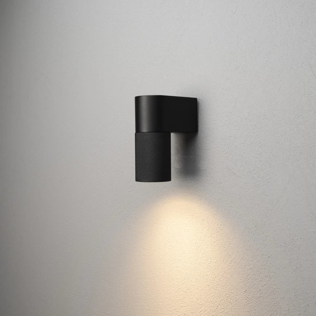 Temi Vägglampa ned LED Svart GU10 Klart glas