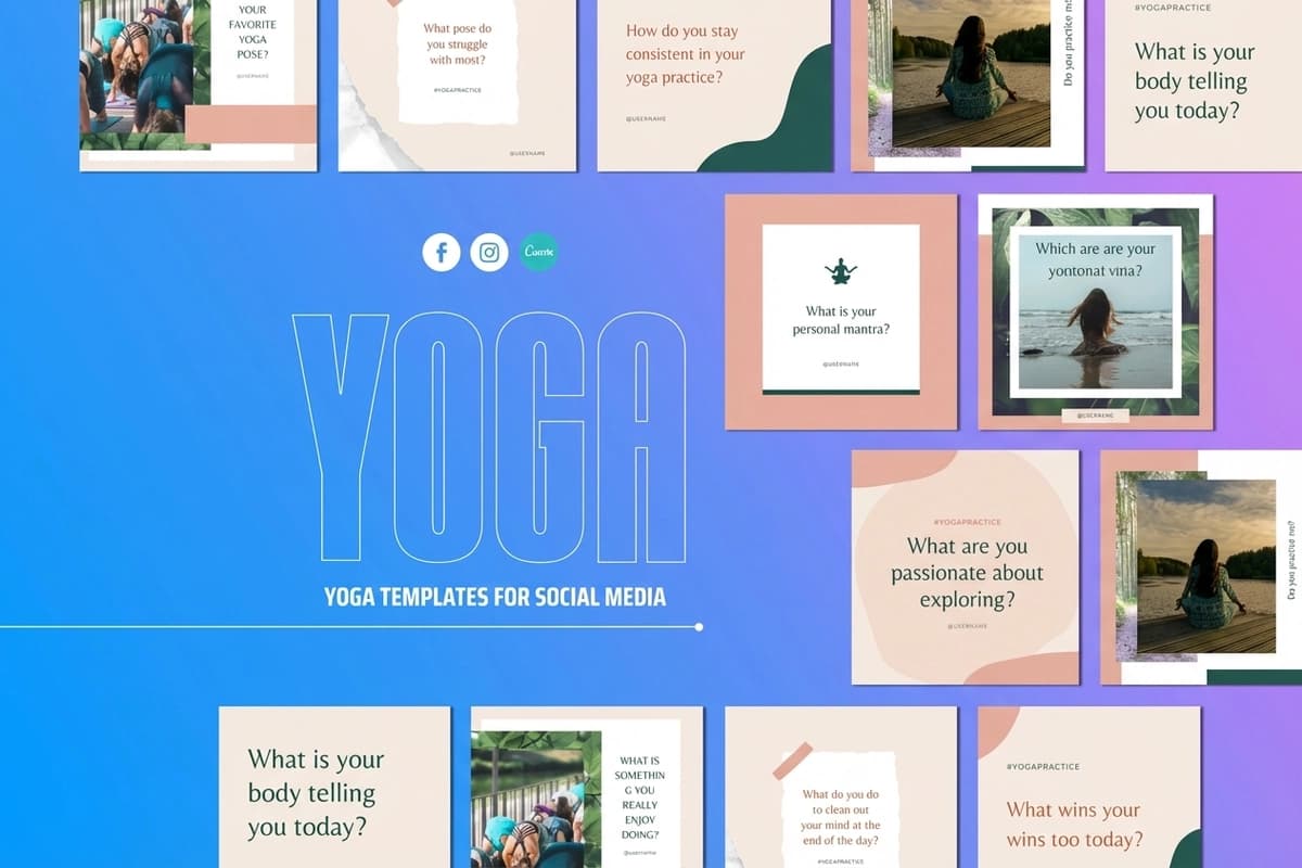Yoga Conversation Starters Canva Templates
