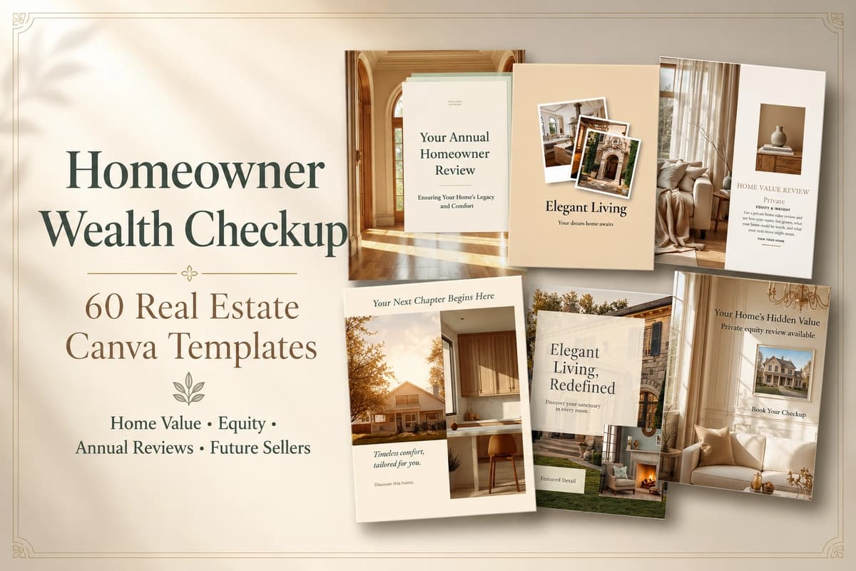 Homeowner Wealth Checkup Real Estate Canva Templates
