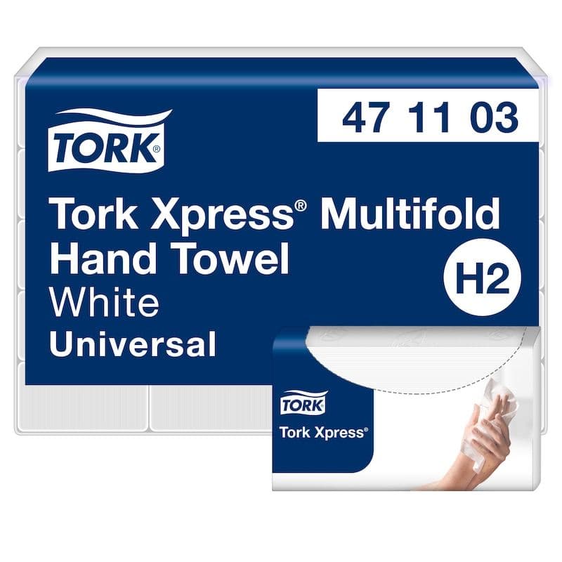 Tork Xpress® H2 Multifold Universal 2-lagers handdukar, vita - (190 st. x 20 förpackningar/kartong)