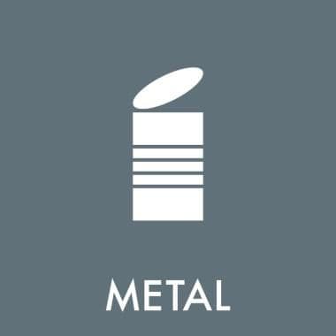Avfallsskylt METAL 12x12 cm,1 st