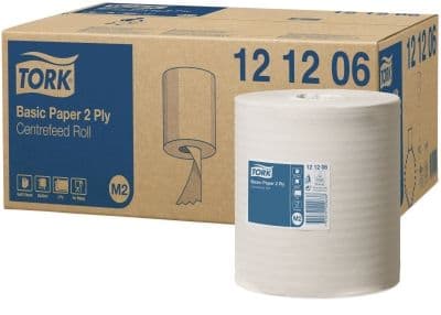 Torkpapper Tork® M2 Basic Centerfeed, 2-lagers - (6 rullar per kartong)