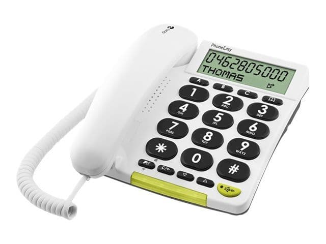 DORO PhoneEasy 312cs - Fast telefon med nummerpresentation - vit