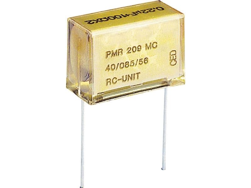 Kemet PMR209MC6100M100R30 störningsdämpande kondensator PMR, radial 0,1 µF, 250 V AC/630 V DC, 20 %, 1 st