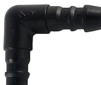 Sauermann vinkel 6 mm - PVC, svart, 90 grader