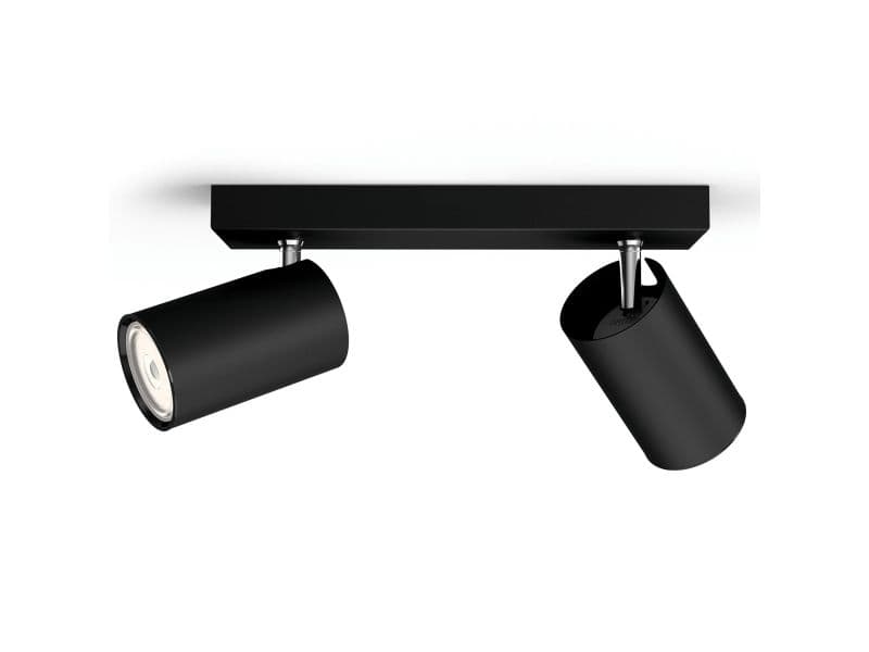 Philips myLiving Kosipo tak-/väggspotlight 2 x, Utanpåliggande spotlight, GU10, 2 lampor, LED, 220-240 V, Svart