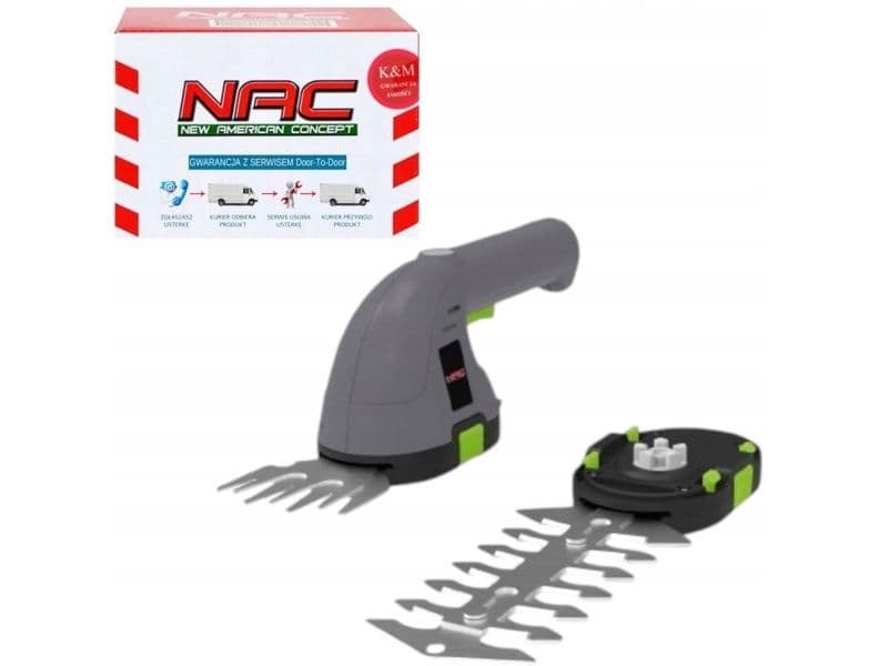 NAC häcksax och grästrimmer TA36-E-B15-JN batteridriven + batteri 1,5 Ah + laddare