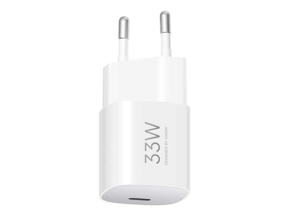 Xiaomi - Strömadapter - nano - 33 Watt - 3 A - GaNFast, QC, PD/PPS (USB-C) - vit