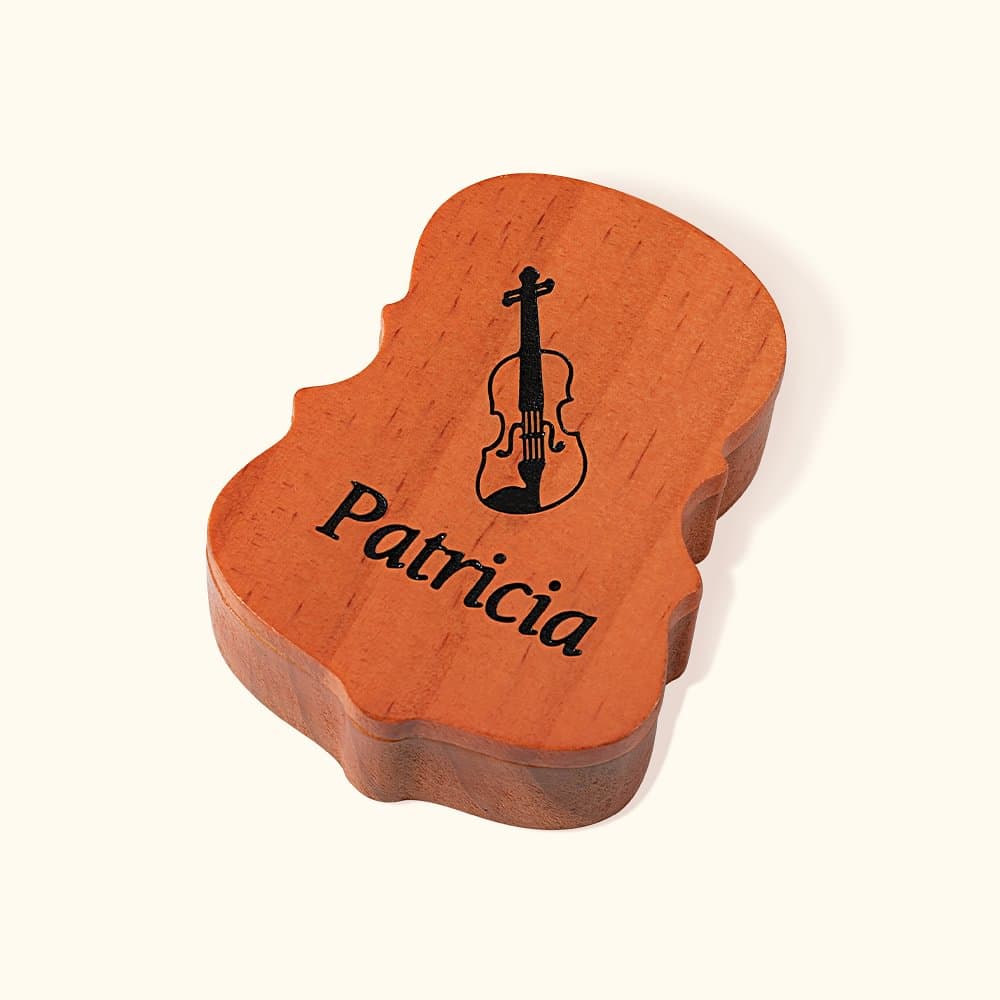 Personlig träviolin Cello Viola Bass Kolofoniumlåda med graverat namn Violintillbehör Present till violinist Musiker Musiklärare