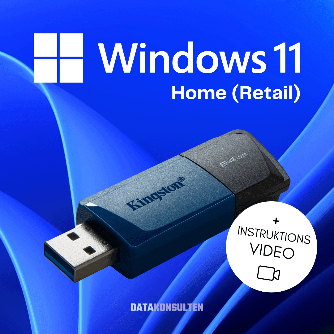 Windows 11 Home 64GB (installationsmedia) + Retail Licens