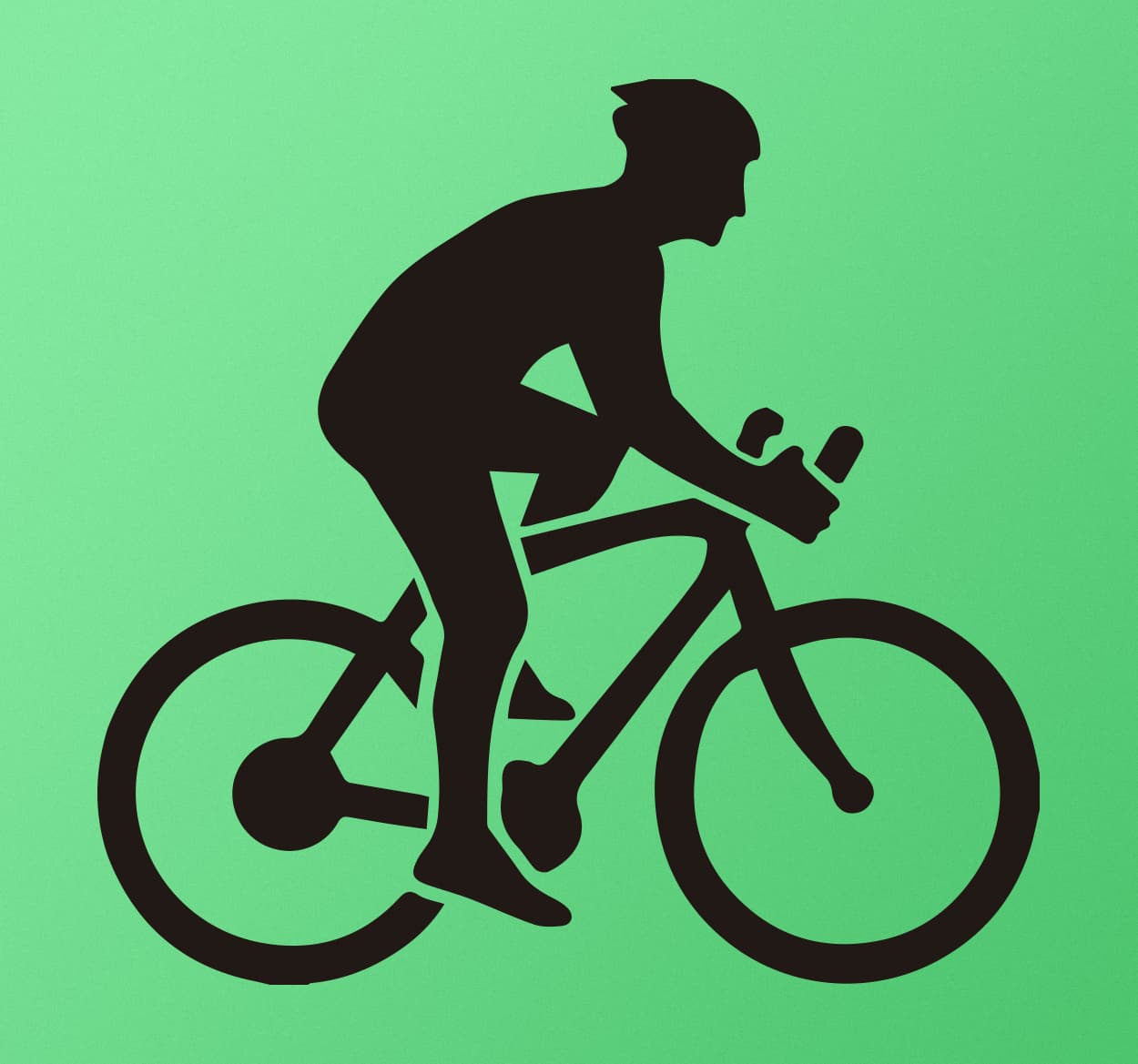 Monokrom cyklistväggklistermärke