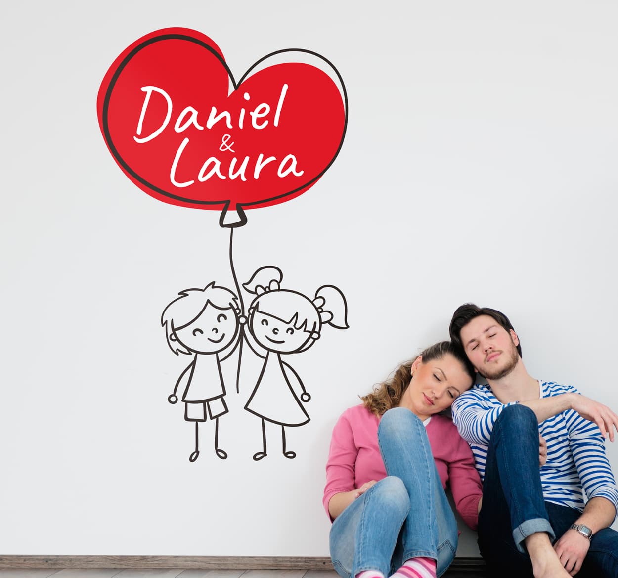 Par i kärlek valentines dagväggdekor