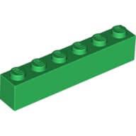 LEGO Brick 1x6 Grön B3565-4111844