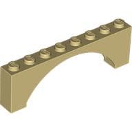 LEGO Brick W. Bow 1x8x2 Beige 6313660-B1355