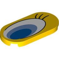 LEGO Tile 2x4 Circle No.54 Pip Öga Left Gul R0386-6529382