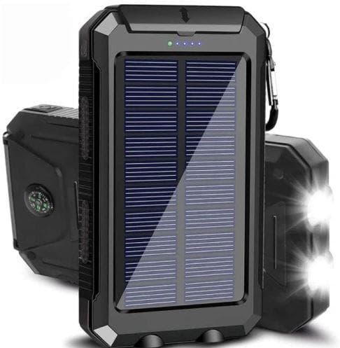 New Powerbank med Solceller - 4000 mAh - Svart