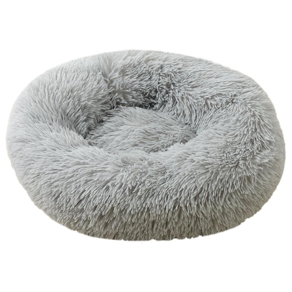 Fluffig Hundbädd Motverkar Stress och Oro - Mysig Hundsäng - Grå, 40cm