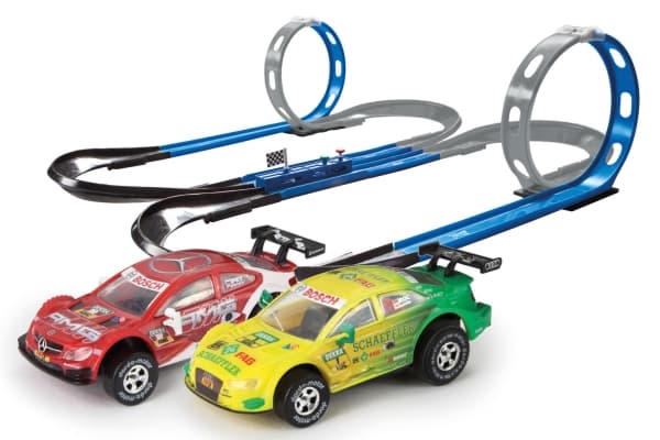 Darda DTM Turbo Fighter, Set med fordon och bana, 5 Šr, Svart, Blå, Multifärg, Grön, Röd, Gul
