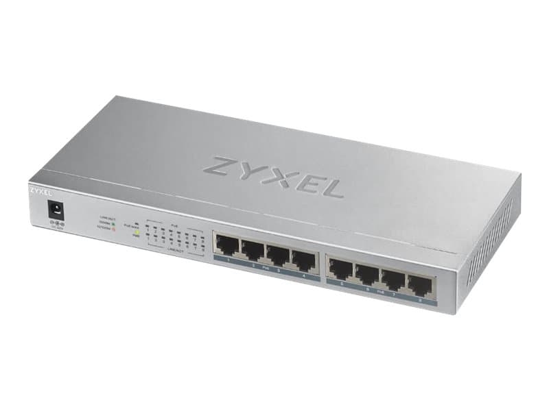 Zyxel GS1008HP - Switch - 8 x 10/100/1000 (PoE+) - väggmonterbar, skrivbordsmodell - PoE+ (60 W)
