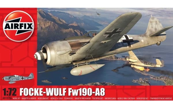 Airfix A01020A, Luftfarkostmodell med fast vinge, Monteringssats, 1:72, Focke Wulf Fw190A-8, Alla, Plast